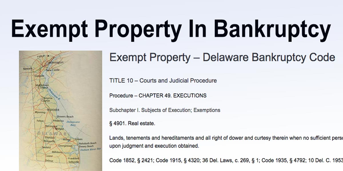 Exempt Property In Bankruptcy